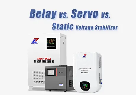Comparison table of relay, servo, static, and digital servo electrical stabilizers